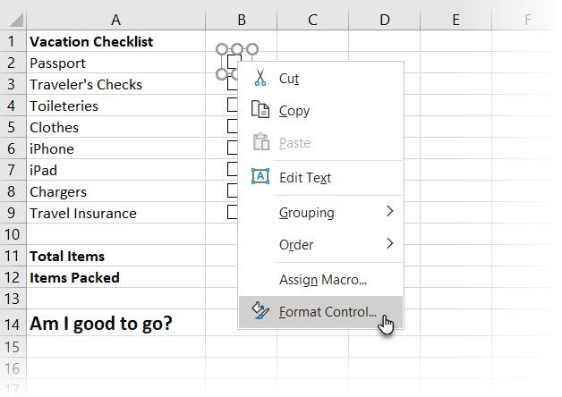 So erstellen Sie eine Checkliste in Microsoft Excel - Excel Format Control