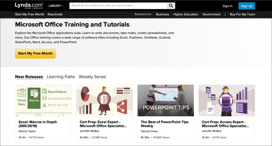 So lernen Sie Microsoft Office kennen: 20 Online-Tutorials, Videos und Kurse - LyndaDotComMSOffice Online