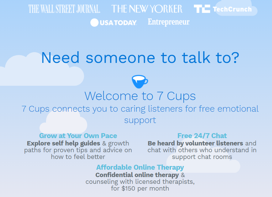7cups - 7 Servizi di messaggistica istantanea online classici per chattare con gli amici