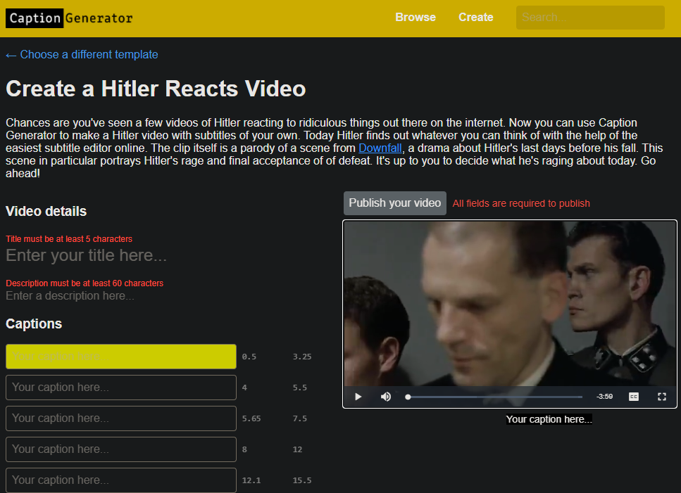 Hitler Reacts Video - Come creare la tua parodia di meme video Hitler con i sottotitoli