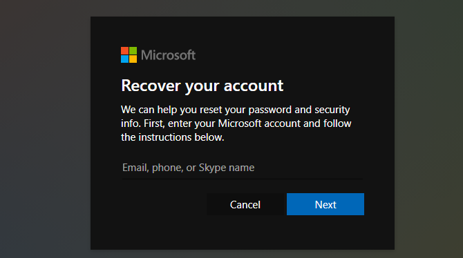 Microsoft Account Reset Page - 3 modi per reimpostare una password di amministratore di Windows dimenticata