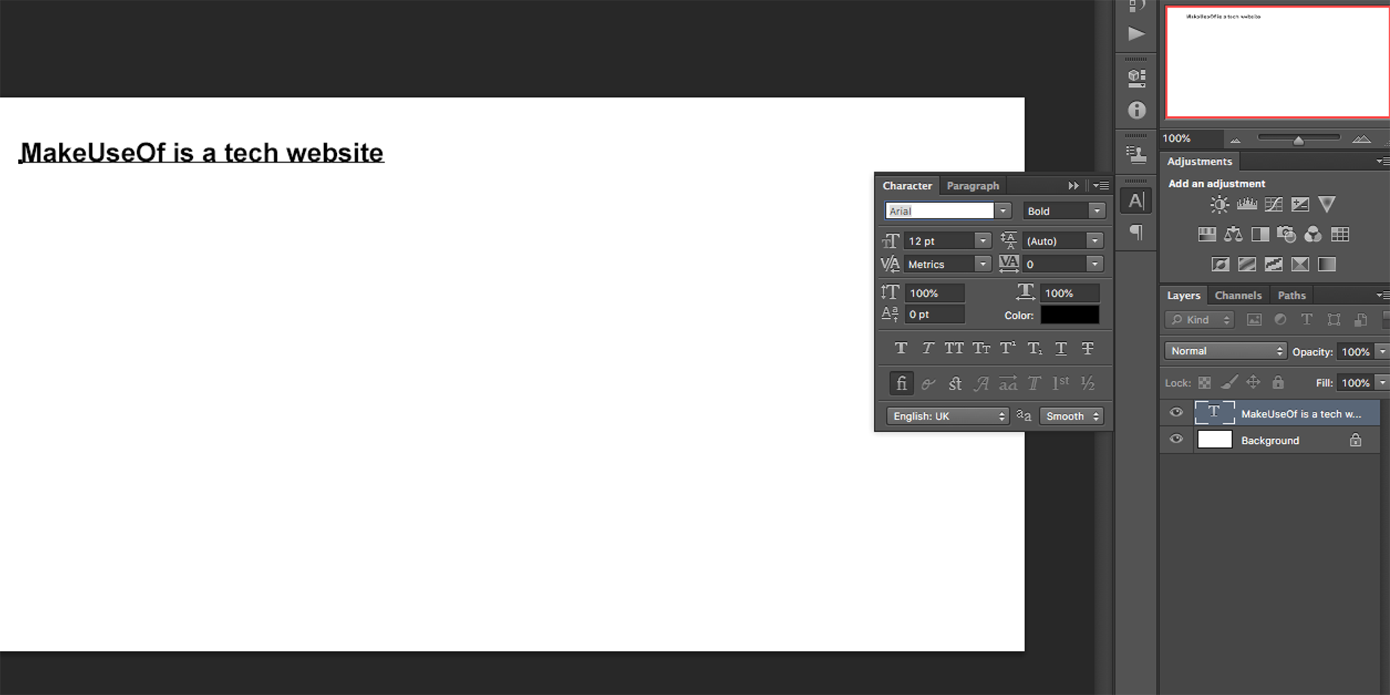 character options photoshop - Come aggiungere e modificare il testo in Adobe Photoshop