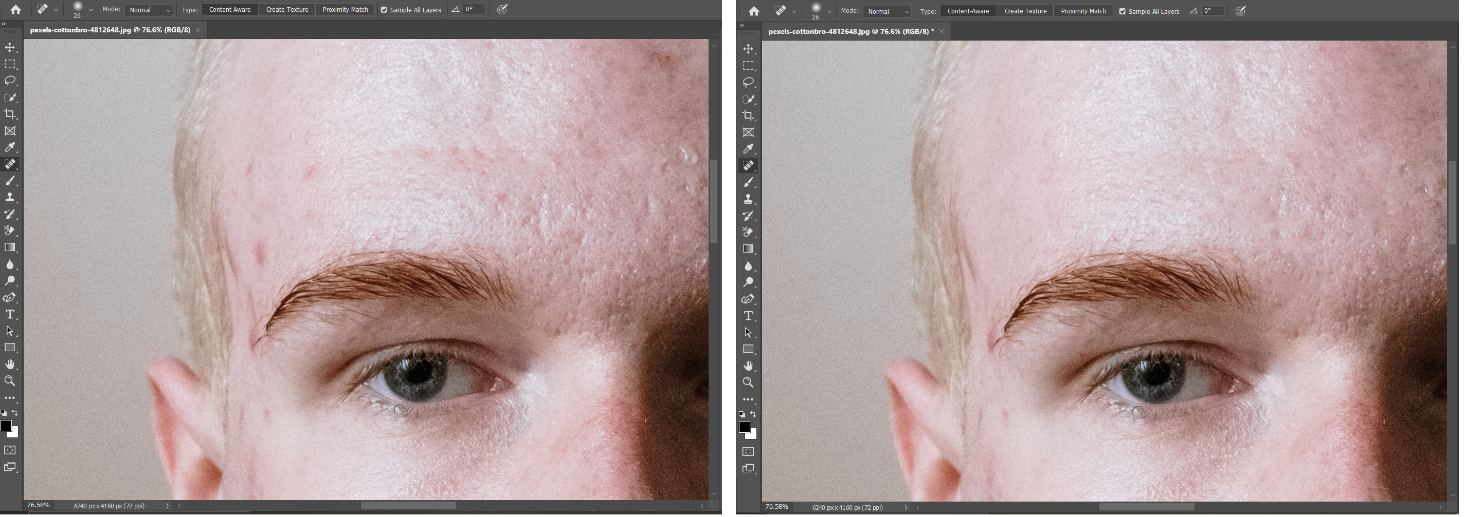 01 Spot Removal Before And After - 4 macchie che puoi rimuovere facilmente usando Photoshop