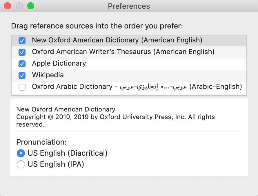 macos dictionaries app - Come aggiungere altre lingue all’app Dizionario del Mac