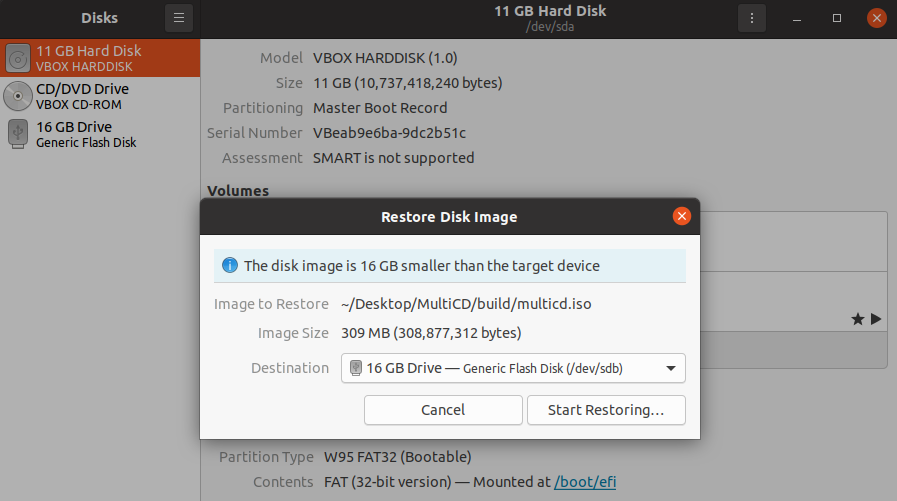 select destination disk for multicd - Come combinare più file ISO in un’unica immagine ISO avviabile