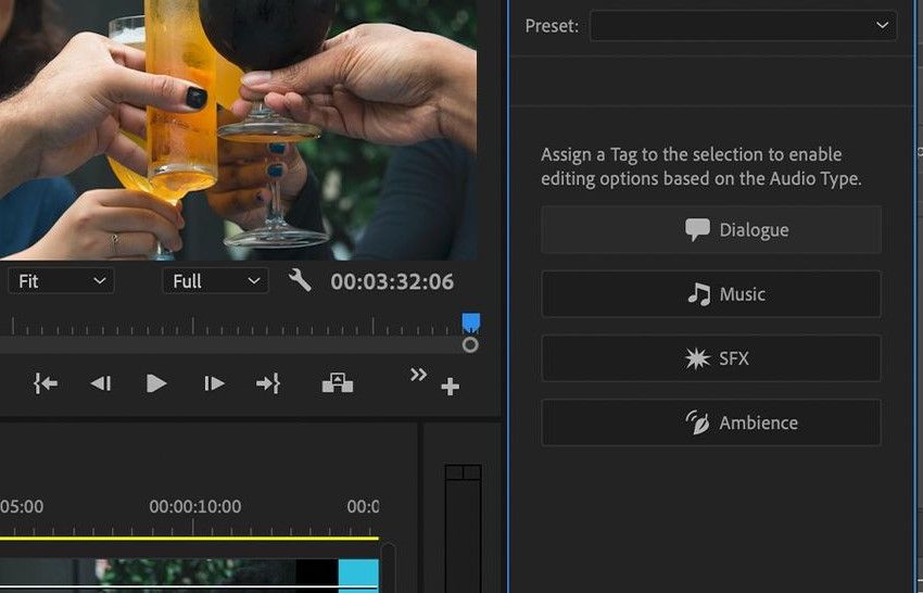dialog tag essential sound - Come ottenere un audio migliore con un suono essenziale in Adobe Premiere Pro